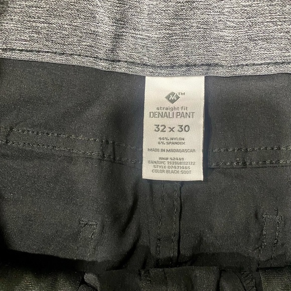 DENALI STRAIGHT FIT COMFORT STRETCH UPF PANTS BLACK 32X30 - Picture 4 of 9